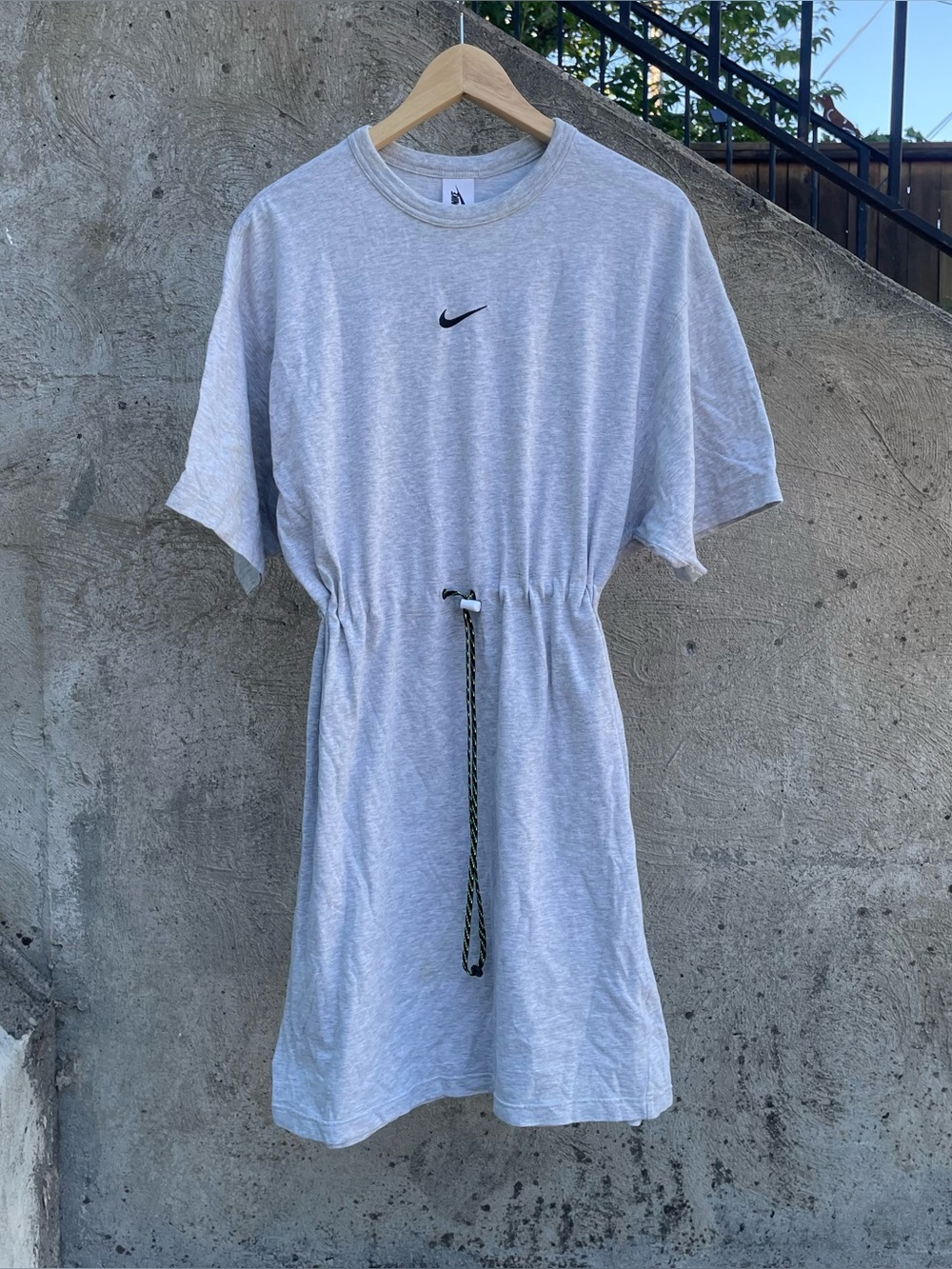 Nike Lab grey center swoosh cinch dress size medium